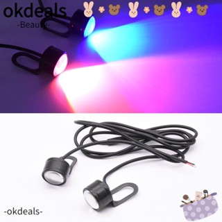 OKDEALS ไฟตัดหมอก LED DC 12V สีสันสดใส อุปกรณ์เสริม สําหรับรถจักรยานยนต์ไฟฟ้า 2 ชิ้น