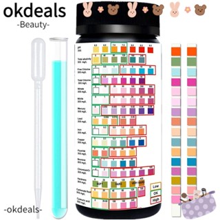 Okdeals ชุดทดสอบความแข็ง 50ct ความแม่นยําสูง 16 in 1 สําหรับทดสอบความเป็นกรดในร่างกาย