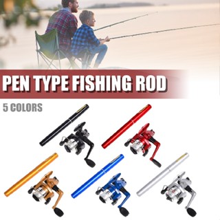 New 2pcs set Pen Type Fishing Rod Spinning Wheel Portable Pocket Ice Fishing Rod