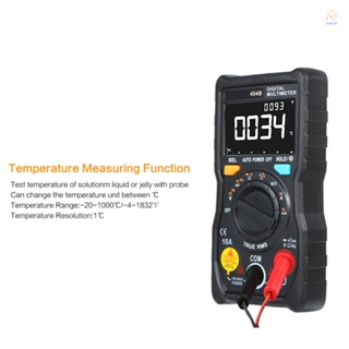 มัลติมิเตอร์ดิจิทัล RM404B มัลติฟังก์ชั่น ขนาดเล็ก AC/DC ทดสอบแรงดันไฟฟ้า ทรานซิสเตอร์ แอมมิเตอร์ เซนเซอร์วัดอุณหภูมิ โพรบตะกั่ว