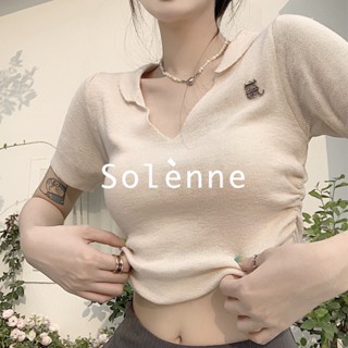 Solenne  เสื้อครอป เสื้อยืดผู้หญิง ครอป baby tee สาวเรโทร 2023 NEW Style Comfortable Beautiful Stylish คุณภาพสูง A29J1J1 36Z230909