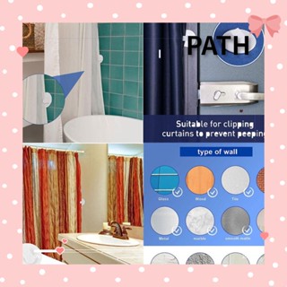 PATH คลิปหนีบผ้าม่านพลาสติก มีกาวในตัว ทรงกลม สีขาว สําหรับห้องน้ํา 8 ชิ้น