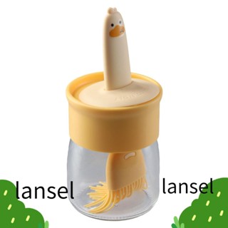 Lansel หม้อแบ่งน้ํามัน ขวดน้ํามัน ซิลิโคน บาร์บีคิว น่ารัก สีเหลือง ทนความร้อนสูง แปรงน้ํามันในตัว ทําอาหาร ครัว