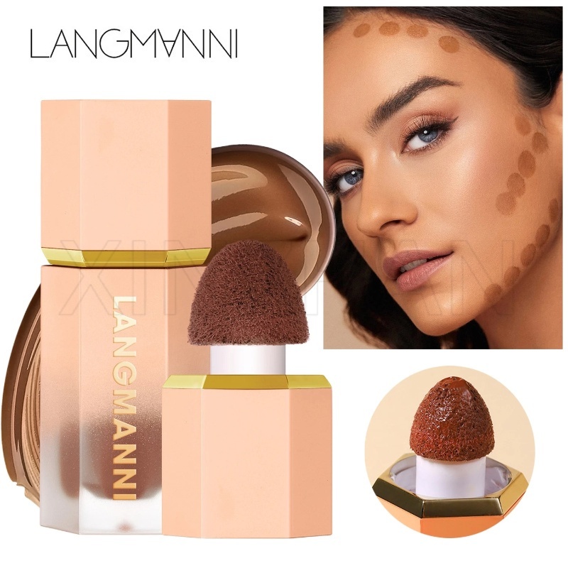 [Langmanni] คอนทัวร์ เนื้อแมตต์ สามสี / เครื่องสําอาง รูปตัว V กันน้ํา / คอนทัวร์ คอนทัวร์ เพิ่มความ