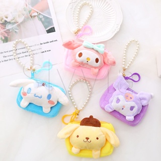 SANRIO กระเป๋าใส่เหรียญ หูฟัง กุญแจ กระเป๋าถือ ลายการ์ตูนน่ารัก แบบสร้างสรรค์ แฟชั่นสําหรับเด็กผู้หญิง