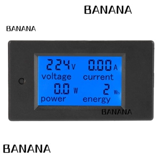 Banana1 โวลต์มิเตอร์วัดแรงดันไฟฟ้า AC 0-20A หน้าจอ LCD พลาสติก ทนทาน 6.5-100V สีดํา