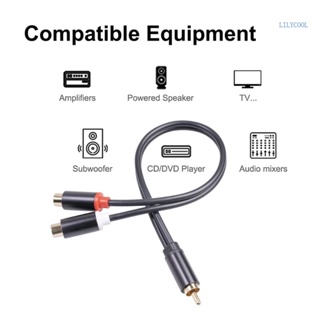 【CH*】สายเคเบิลโลหะ 1 RCA ตัวผู้ เป็น 2 RCA ตัวเมีย Y สําหรับเครื่องขยายเสียงรถยนต์