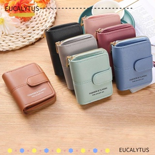 Eutus กระเป๋าใส่บัตรเครดิต หนัง PU ใบสั้น จุของได้เยอะ เรียบง่าย สําหรับผู้หญิง