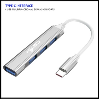 Zevaret อะแดปเตอร์ฮับ USB C 4 พอร์ต หลายพอร์ต พร้อมสายเคเบิล สําหรับแล็ปท็อป พีซี เครื่องพิมพ์ แฟลชไดรฟ์