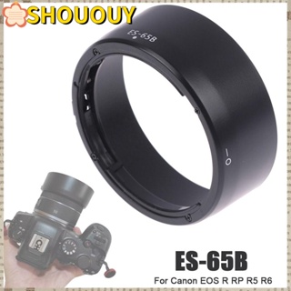 Shououy ฝาครอบเลนส์ฮู้ด ABS ES-65B ป้องกันแสงสะท้อน สีดํา แบบเปลี่ยน สําหรับกล้อง Canon EOS R RP R5 R6