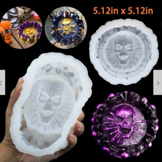 Skull Resin Ashtray Silicone Mold Epoxy Casting Art Coaster Mould DIY Craft