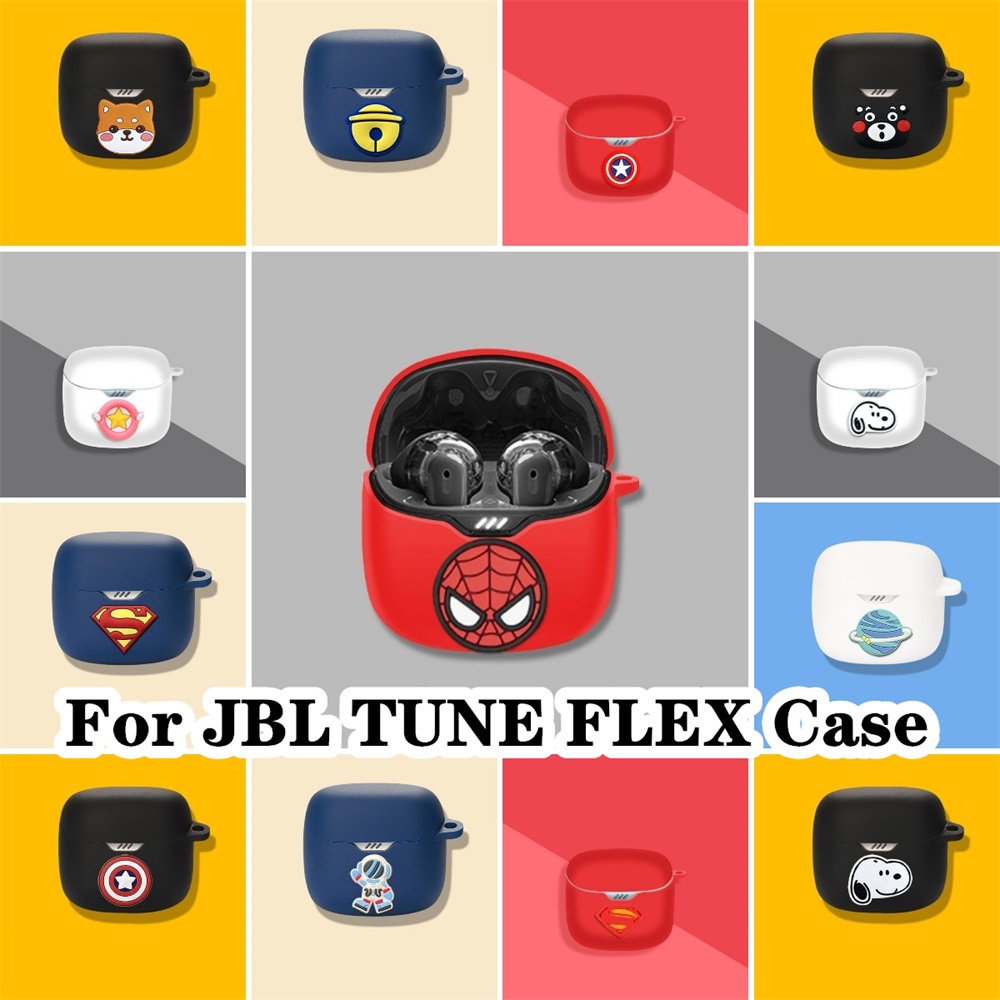 พร้อมส่ง! เคสหูฟัง แบบนิ่ม ลายการ์ตูน สีพื้น สําหรับ JBL TUNE FLEX