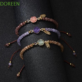 Doreen สร้อยข้อมือ กําไลข้อมือ ลูกปัดหินธรรมชาติ ปรับได้ 4 มม.