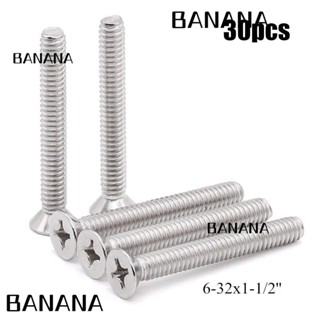 Banana1 กล้วยไม้ 30 ชิ้น|สกรูหัวแบน สเตนเลส 304 6-32x1-1/2 นิ้ว สําหรับกล่องไฟฟ้า