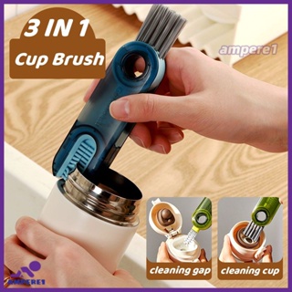 3-in-1 U-Shaped Cup Mouth Brush Creative Bottle Cleaning Brush Rotatable Groove Gap Cleaning Brushes เครื่องมือทำความสะอาดในครัวเรือน -AME1