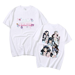 เสื้อยืดแขนสั้นลําลอง คอกลม ผ้าฝ้าย พิมพ์ลาย Kpop Get Up Powerpuff Girls MINJI Haerin DANIELLE HANNI Hyein สําหรับผู้ชาย และผู้หญิง