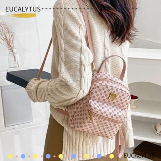 Eutus กระเป๋าเป้สะพายหลัง กระเป๋านักเรียน หนัง PU มีซิป สีชมพู และสีขาว สําหรับผู้หญิง