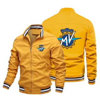 MV Agusta LOGO baseball uniform motorcycle shop custom work clothes SUPERVELOCE800 F3-800RC F3-800 F3-675 F4R F3-675EAS BRUTALE1090RR outdoor riding stand collar large size long-sleeved sweater Aviator Jacket