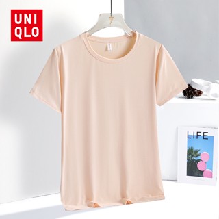 Uni...qlo [M-4XL] เสื้อยืดคอกลม แขนสั้น ผ้าเรยอน ระบายอากาศ แห้งเร็ว ใส่สบาย เหมาะกับฤดูร้อน สําหรับผู้หญิง 2023