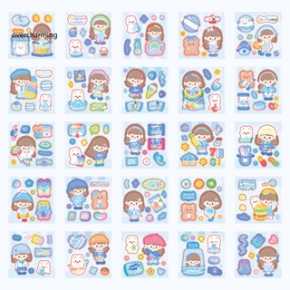 Overcharming สติกเกอร์ ลายการ์ตูนน่ารัก 25 ชิ้น สําหรับตกแต่งแก้วน้ํา Diy