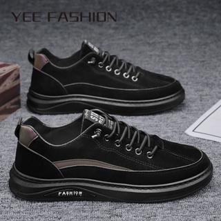 YEE Fashion  รองเท้าผ้าใบผู้ชาย ลำลองผู้ชาย ผ้าใบแฟชั่น สไตล์เกาหลี กีฬากลางแจ้ง ทำงานรองเท้าลำลอง สไตล์เกาหลี พิเศษ Comfortable ทันสมัย D95D01U 37Z230910