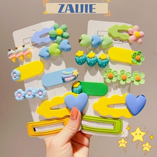 Zaijie24 กิ๊บติดผมหน้าม้าน่ารัก สีแคนดี้ แฟชั่นสําหรับผู้หญิง 8 ชิ้น