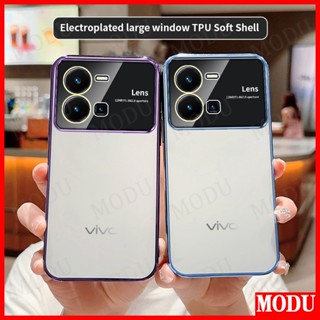 Modu เคส Vivo Y35 4G ดีลักซ์ ชุบแฟลช ซิลิโคนนิ่ม ฟิล์มป้องกันเลนส์ หน้าจอ เคสโทรศัพท์ เคสกันกระแทก