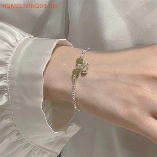 Onehome สร้อยข้อมือ สายโซ่ไม้ไผ่ ยืดหยุ่น สีเงิน สไตล์จีน สร้างสรรค์ เครื่องประดับแฟชั่น สําหรับผู้หญิง ปาร์ตี้ TH