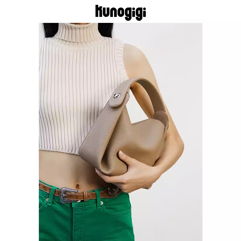 Kunogigi ใหม่ กระเป๋าถือ กระเป๋าสะพายไหล่ หนังวัวนิ่ม ขนาดใหญ่ ใส่บุหรี่ได้ สําหรับสตรี