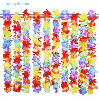 Tuilieyfish พวงมาลัยดอกไม้ประดิษฐ์ สไตล์ฮาวาย สําหรับตกแต่งปาร์ตี้คริสต์มาส 10 ชิ้น