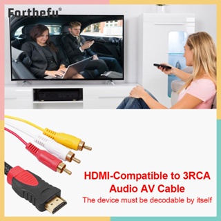 ★ Forthefu ★  #C อะแดปเตอร์แปลงสายเคเบิ้ล HDMI เป็น 3RCA Audio Video AV สําหรับ TV Bo