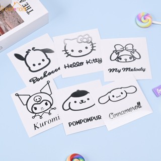 ใหม่ สติกเกอร์โลหะ ลายการ์ตูน Sanrio Cinnamoroll Pachacco Kuromi Melody Purin สีเงิน กันน้ํา สําหรับตกแต่งแก้วน้ํา