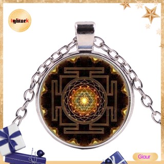 Giaurz Mandala สร้อยคอ จี้โดมแก้ว ทรงเรขาคณิต ศักดิ์สิทธิ์ แฟชั่น