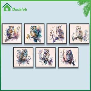 【Doub X ✮】ภาพวาดปักเพชร ทรงกลม ลายนกฮูก 5D DIY สําหรับตกแต่งบ้าน ✮