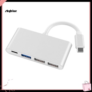 [Sy] 4 in 1 อะแดปเตอร์แปลงสายเคเบิ้ลฮับ Type-C เป็น USB 20 30 แบบพกพา สําหรับ MacBook