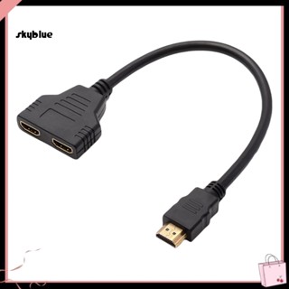 [Sy] 1 in 2 Out HDMI-compatible Male to Dual Female อะแดปเตอร์แปลงสายเคเบิ้ล สําหรับ PC DVD