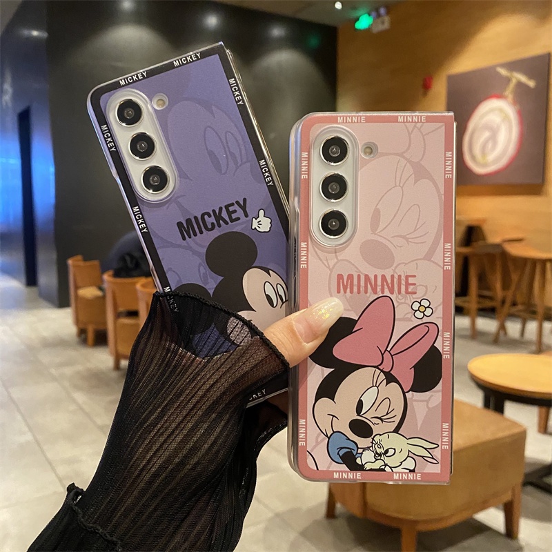 Samsung Galaxy Z FOLD8Ultra FOLD7 รวมทุกอย่างเคสโทรศัพท์กันกระแทกกันกระแทก Galaxy Z fold6 fold5 fold4 fold3 fold2 การ์ตูน Mickey Minnie PC เคสป้องกัน
