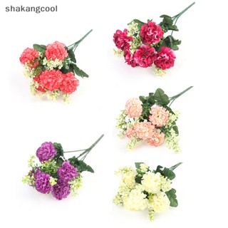 Shakangcool ช่อดอกไฮเดรนเยียประดิษฐ์ ผ้าไหม 5 ดอก 1 ช่อ สําหรับตกแต่ง SGL