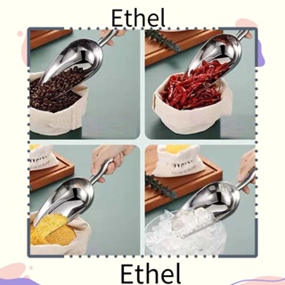 Ethel1 พลั่วตักน้ําแข็ง โลหะ สเตนเลส 8.3 นิ้ว ทําความสะอาดง่าย สีเงิน สําหรับห้องครัว