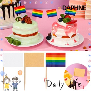 Daphne ป้ายฉลากชีส สลัด ผลไม้ อาหาร เค้ก ธง 100 ชิ้น