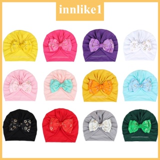 Innlike1 หมวกผ้าโพกศีรษะ กันลม ลายหัวกะโหลก สําหรับเด็กทารกแรกเกิด 0-12 เดือน