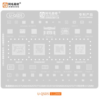 Amaoe U-QSD1- U QSD 10 BGA ชิปเซ็ต ไอซี ตาข่ายเหล็ก ลายฉลุ สําหรับ Qualcomm Series CPU RAM IF RF PA WIFI