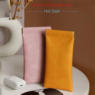 [พร้อมส่ง] กระเป๋าใส่แว่น แว่นกันแดด แว่นกันแดด ผู้ชายและผู้หญิง กล่องเก็บของ Shrapnel Mouth Automatic Closed Glasses Storage Bag Leather Glasses Bag