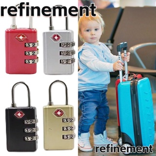 Refinement กุญแจล็อกกระเป๋าเดินทาง แบบใส่รหัสผ่าน TSA โลหะผสมสังกะสี 3 หลัก กันขโมย แบบพกพา