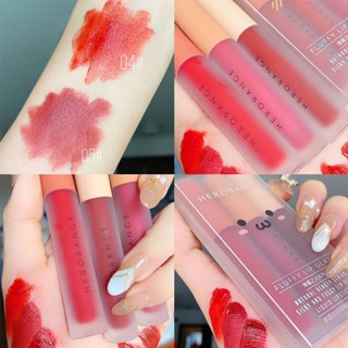 Hot Sale# HERORANGE twilight air lip glaze set matte fog Velvet Lip Glaze student style easy to color 8cc