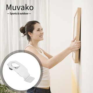 Muvako คลิปตะขอแขวนกรอบรูป สีเงิน ขนาด 35x13 มม. สําหรับติดผนังบ้าน