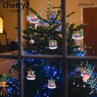 Cherry3 จี้ตกแต่งต้นคริสต์มาส รูปครอบครัว ชื่อเขียนมือ