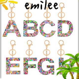 Emilee พวงกุญแจเรซิ่น จี้ตัวอักษร A-Z 26 Initials อุปกรณ์เสริม สําหรับห้อยกระเป๋าถือ