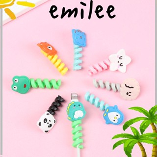 EMILEE ตัวป้องกันสายข้อมูล การ์ตูน USB เคสป้องกันสายไฟ