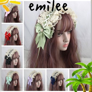 Emilee ที่คาดผม ริบบิ้นโบว์ หลากสี แฮนด์เมด สไตล์โลลิต้า สําหรับผู้หญิง